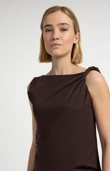 Yaya Top gedrechter Träger Aubergine-purple
