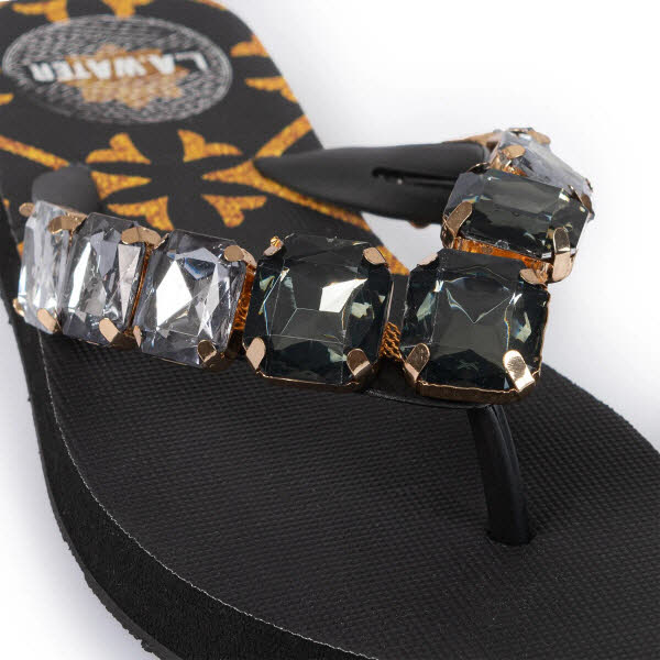 L.A. Waters BLACK DEGRADE' SLIPPERS