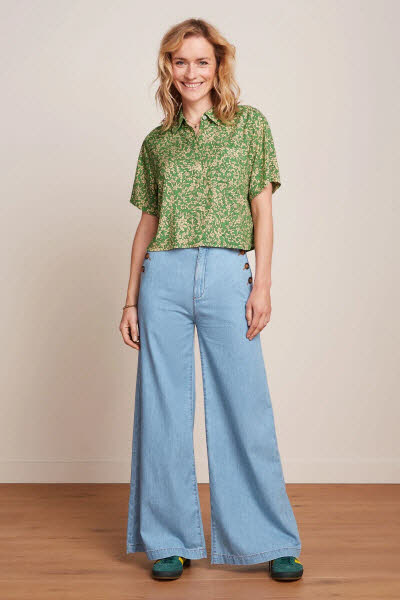 King Louie Exota BV Evelina Blouse Paradis Jasmin Green