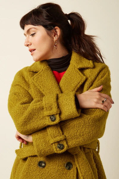 King Louie Exota BV Maura Coat Chopsui Curry yellow