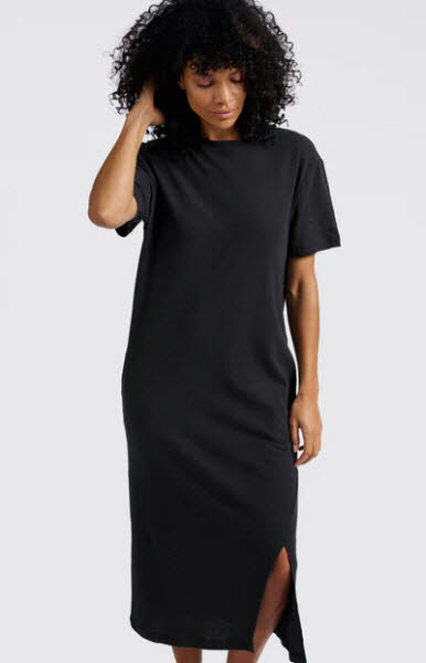 Yaya T-Shirt-Kleid aus Leinenmischung mit kur