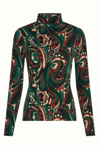 King Louie Exota BV Rollneck Top Maude BotanicalGreen