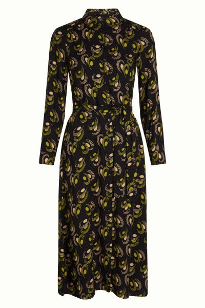 king louie Olive Midi Dress Beat Woodbine Gree - Bild 1